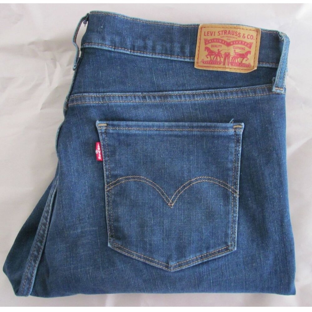 Womens levis Strauss 311 Shaping Skinny Straight Leg Denim Blue Jeans Size 33